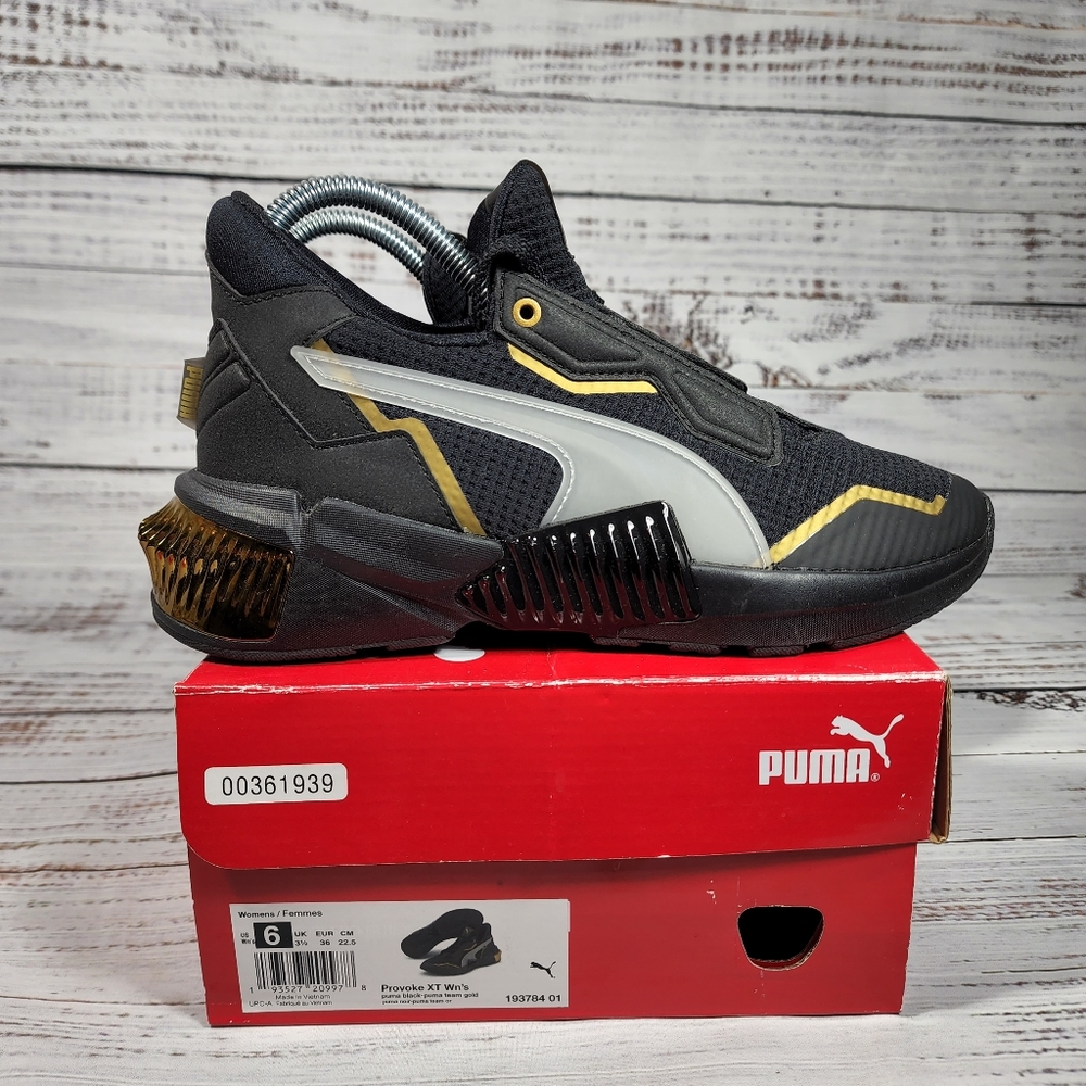 Puma Provoke XT Women’s Puma Black / Puma Team Gold Size 6 BRAND NEW WITH BOX!